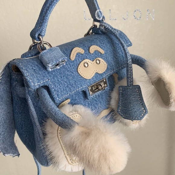 READYMADE MONSTER DOLL BAG Rare DENIM HERMES KELLY DOLL - Picture 2 of 7